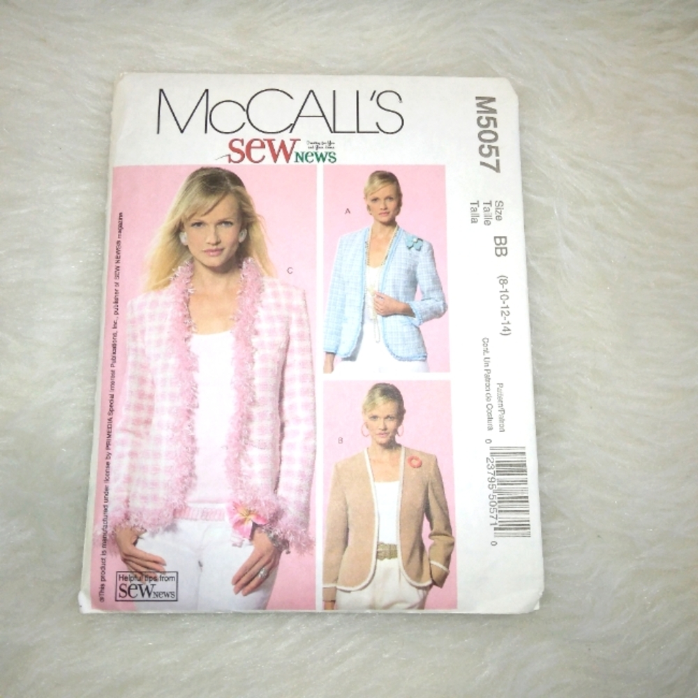 McCall's M5057 Sz 8-14 Misses Lined Jacket with helpful tips from Sew News